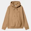 Carhartt WIP Sweats>Hooded American Script Sweatshirt Peanut