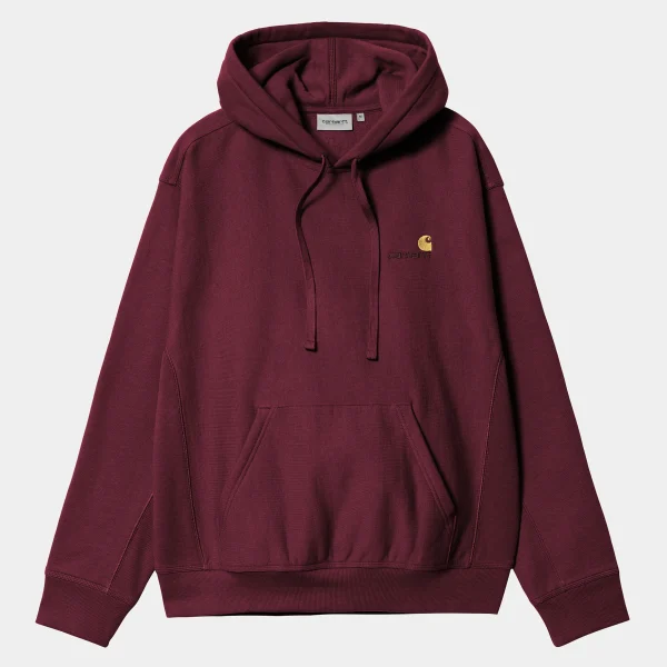 Carhartt WIP Sweats>Hooded American Script Sweatshirt Malbec