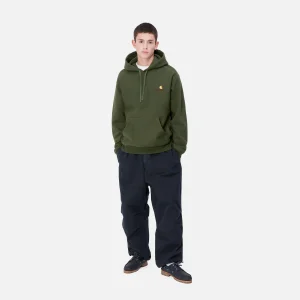 Carhartt WIP Sweats>Hooded American Script Sweatshirt Tarragon