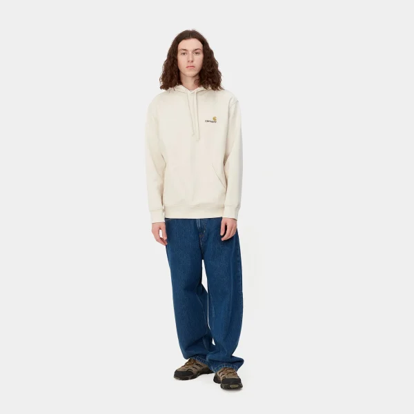 Carhartt WIP Sweats>Hooded American Script Sweatshirt Natural