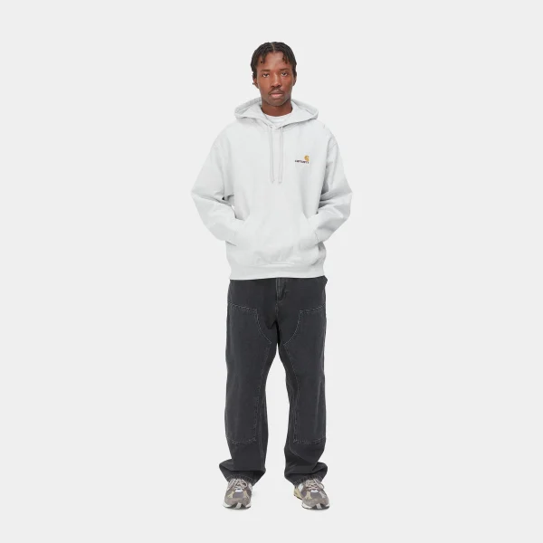 Carhartt WIP Sweats>Hooded American Script Sweatshirt Ash Heather