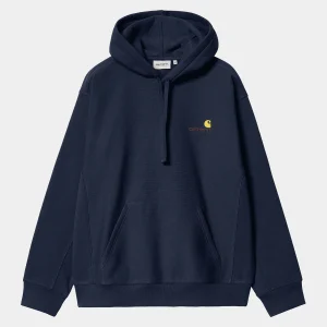 Carhartt WIP Sweats>Hooded American Script Sweatshirt Air Force Blue