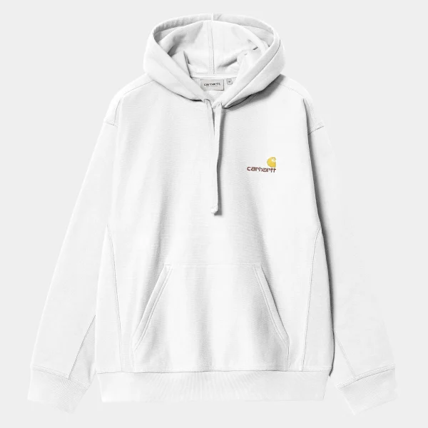 Carhartt WIP Sweats>Hooded American Script Sweatshirt White