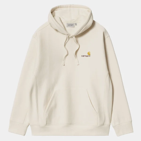 Carhartt WIP Sweats>Hooded American Script Sweatshirt Natural