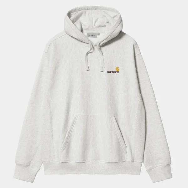 Carhartt WIP Sweats>Hooded American Script Sweatshirt Ash Heather