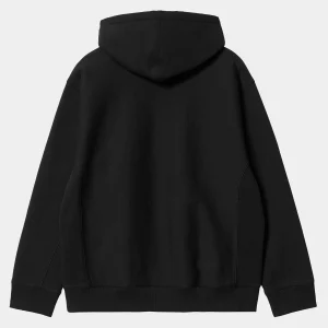 Carhartt WIP Sweats>Hooded American Script Sweatshirt Black