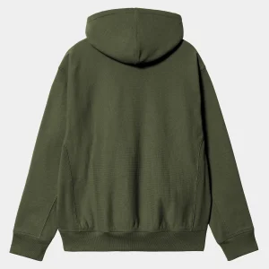 Carhartt WIP Sweats>Hooded American Script Sweatshirt Tarragon