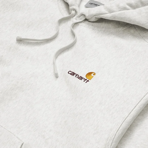 Carhartt WIP Sweats>Hooded American Script Sweatshirt Ash Heather