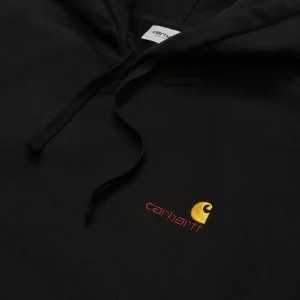 Carhartt WIP Sweats>Hooded American Script Sweatshirt Black