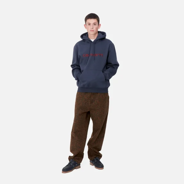 Carhartt WIP Sweats>Hooded Carhartt Sweatshirt Air Force Blue / Malbec