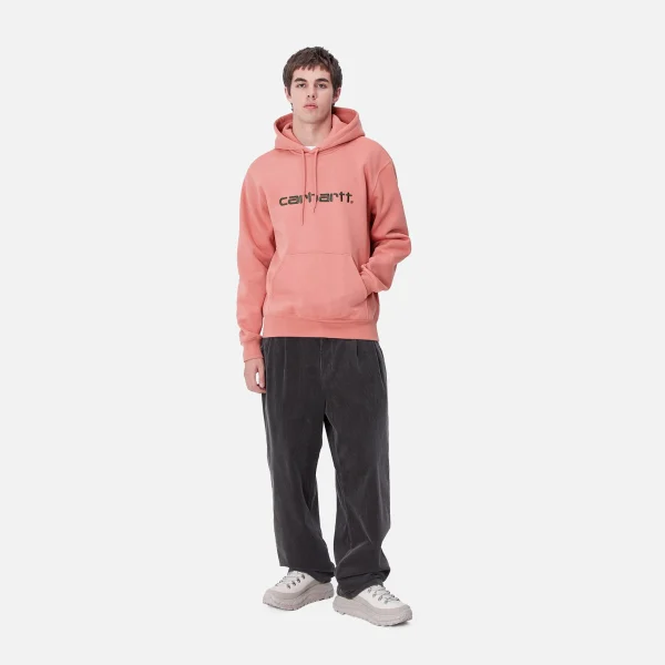 Carhartt WIP Sweats>Hooded Carhartt Sweatshirt Dusty Rose / Sycamore Tree