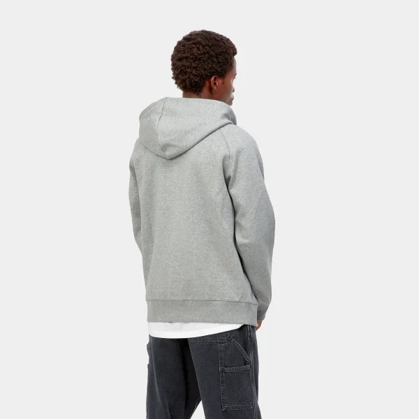 Carhartt WIP Sweats>Hooded Chase Jacket Grey Heather / Gold