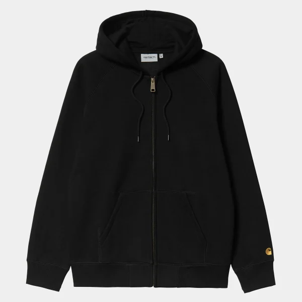 Carhartt WIP Sweats>Hooded Chase Jacket Black / Gold