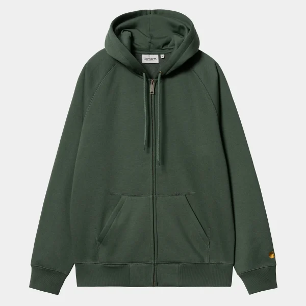 Carhartt WIP Sweats>Hooded Chase Jacket Sycamore Tree / Gold