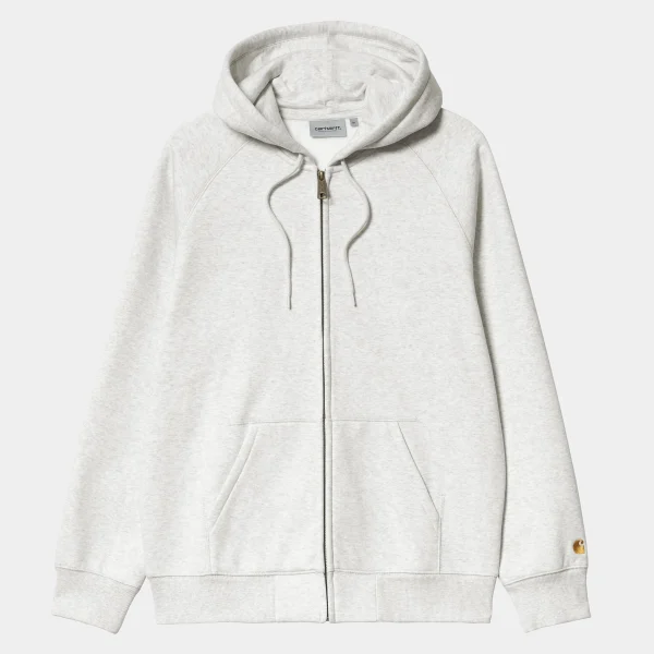 Carhartt WIP Sweats>Hooded Chase Jacket Ash Heather / Gold