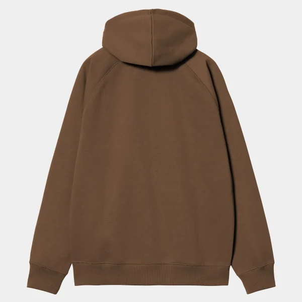 Carhartt WIP Sweats>Hooded Chase Jacket Chocolate / Gold