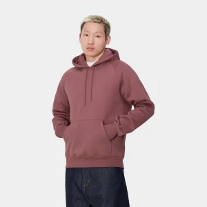 Carhartt WIP Sweats>Hooded Chase Sweatshirt Dusty Fuchsia / Gold