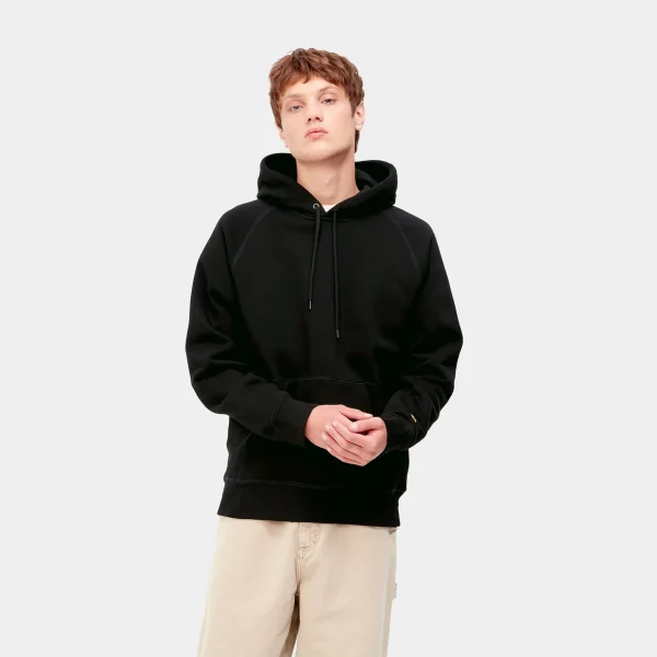 Carhartt WIP Sweats>Hooded Chase Sweatshirt Black / Gold