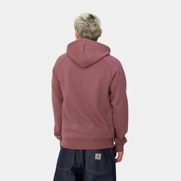 Carhartt WIP Sweats>Hooded Chase Sweatshirt Dusty Fuchsia / Gold