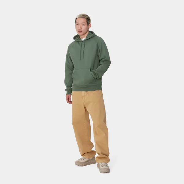 Carhartt WIP Sweats>Hooded Chase Sweatshirt Duck Green / Gold