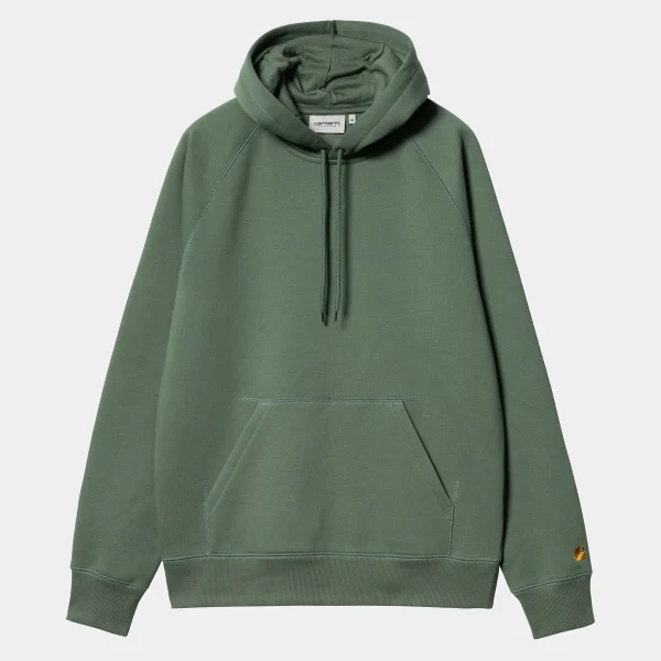 Carhartt WIP Sweats>Hooded Chase Sweatshirt Duck Green / Gold