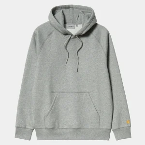 Carhartt WIP Sweats>Hooded Chase Sweatshirt Grey Heather / Gold