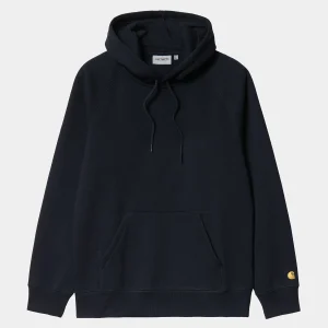 Carhartt WIP Sweats>Hooded Chase Sweatshirt Dark Navy / Gold