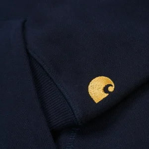 Carhartt WIP Sweats>Hooded Chase Sweatshirt Dark Navy / Gold