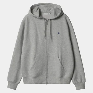 Carhartt WIP Sweats>Hooded Madison Jacket Grey Heather/Dark Navy