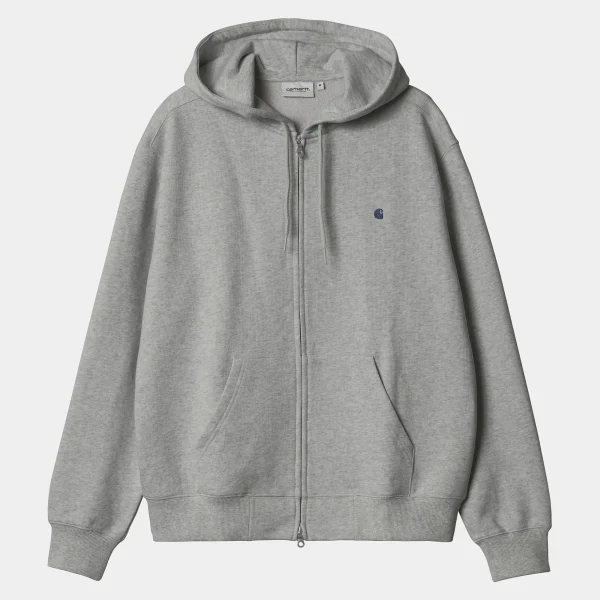 Carhartt WIP Sweats>Hooded Madison Jacket Grey Heather/Dark Navy