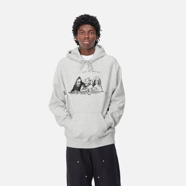 Carhartt WIP Sweats>Hooded Pepe Friends Sweat Ash Heather / Black