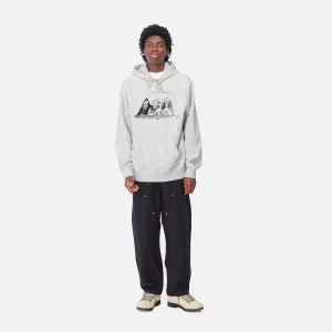 Carhartt WIP Sweats>Hooded Pepe Friends Sweat Ash Heather / Black