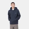 Carhartt WIP Sweats>Hooded Script Embroidery Sweat Air Force Blue / White