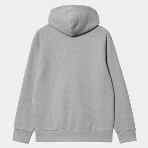 Carhartt WIP Sweats>Hooded Script Embroidery Sweat Grey Heather / White