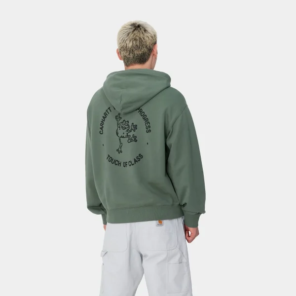 Carhartt WIP Sweats>Hooded Stamp Sweat Duck Green / Black