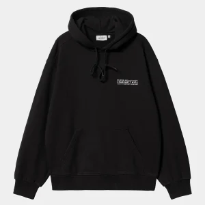 Carhartt WIP Sweats>Hooded Stamp Sweat Black / White