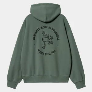 Carhartt WIP Sweats>Hooded Stamp Sweat Duck Green / Black