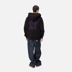 Carhartt WIP Sweats>Hooded Think Tank Sweat Jacket Black / Purple