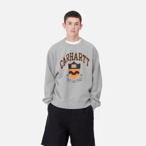 Carhartt WIP Sweats>Lazy Duck Academy Sweat Grey Heather