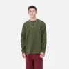 Carhartt WIP T-Shirts & Polos>L/S American Script T-Shirt Tarragon