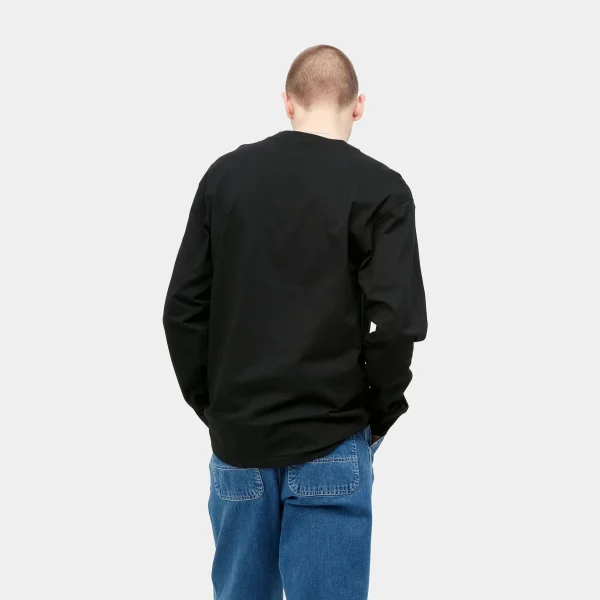 Carhartt WIP T-Shirts & Polos>L/S American Script T-Shirt Black