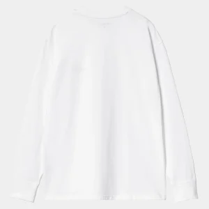 Carhartt WIP T-Shirts & Polos>L/S American Script T-Shirt White