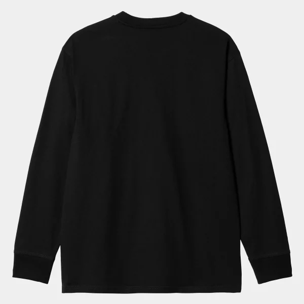 Carhartt WIP T-Shirts & Polos>L/S American Script T-Shirt Black