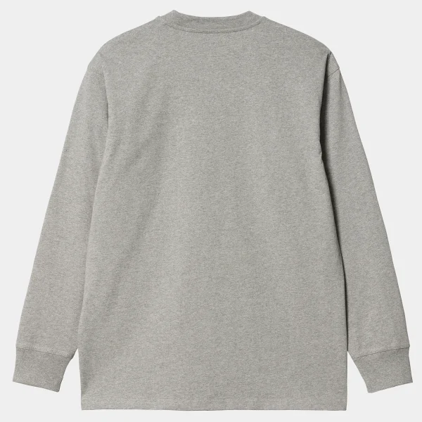 Carhartt WIP T-Shirts & Polos>L/S American Script T-Shirt Grey Heather