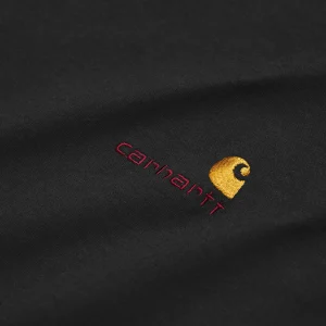 Carhartt WIP T-Shirts & Polos>L/S American Script T-Shirt Black