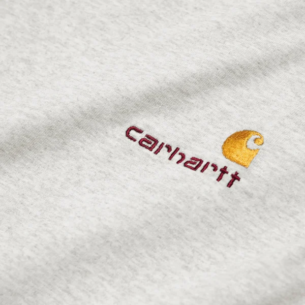 Carhartt WIP T-Shirts & Polos>L/S American Script T-Shirt Ash Heather