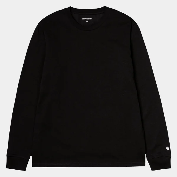 Carhartt WIP T-Shirts & Polos>L/S Base T-Shirt Black / White