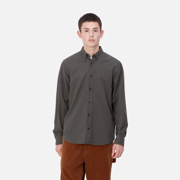 Carhartt WIP Hemden>L/S Bolton Shirt Graphite