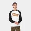 Carhartt WIP T-Shirts & Polos>L/S Brown Ducks Baseball T-S White / Black