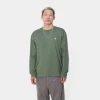 Carhartt WIP T-Shirts & Polos>L/S Chase T-Shirt Duck Green / Gold